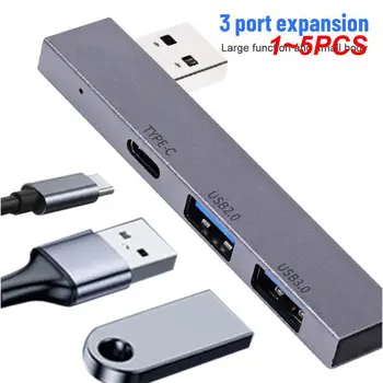 1~5TK 1 USB Hub 3-Port USB 3.0 Adapter Kaasaskantav Mini Docking Stations Ultra-Slim 5Gbps/480Mbps kiire Multi USB-C