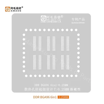 6in1 AMAOE DDR4 DDR96 BGA Jootmise Pallid Reballing Šablooni Komplekt LCD TV, Sülearvuti MAGISTRIKURSUSE Flash Mälu Istutamine Tina Platvorm Terasest Võre