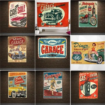 Klassikaline Autode Värvimine Vaip, Garaaž SERVICE & REPAIR Lipu Vintage Seina Art Banner bensiinijaam Auto Repair Shop Decor Plakat