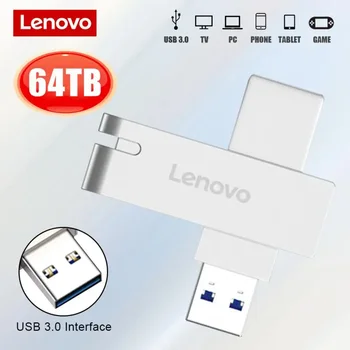 Lenovo USB 3.0 Metallist Pen Drive 64TB USB Flash Drives 16TB 8TB USB Stick High Speed Portable SSD Pendrive Memoria Tasuta Shipping