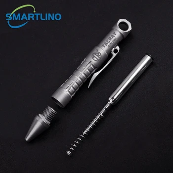Mini Titaan Taktikaline Pen Mitmeotstarbeline Tasku Suurus EDC Stylus Pen Avarii Klaas Kaitselüliti Väljas Telkimine Survival Kit