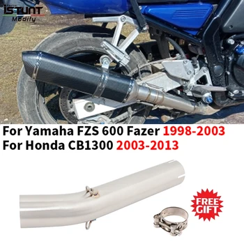 Mootorratta CB1300 Väljalasketoru FZS600 Tõsta Keskmise Summuti Jaoks Yamaha FZS 600 Fazer 1998-2003 Honda CB1300 2003-2013