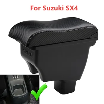 Taga Kast, Suzuki SX4 Auto Moderniseerimiseks vajalike Osade Center console Ladustamise Salongi Detailid USB LED Tarvikud